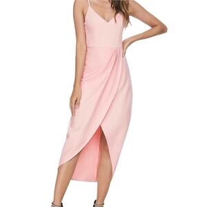 CMZ2005 evening dress midi pink spaghetti strap dress size small